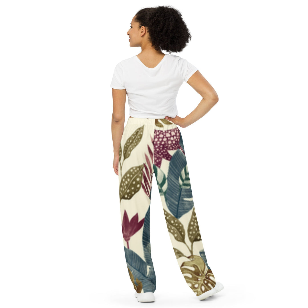 Detalix Vintage Jungle Safari Print Unisex Wide-Leg Pants